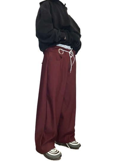 Maroon Curtain Pants