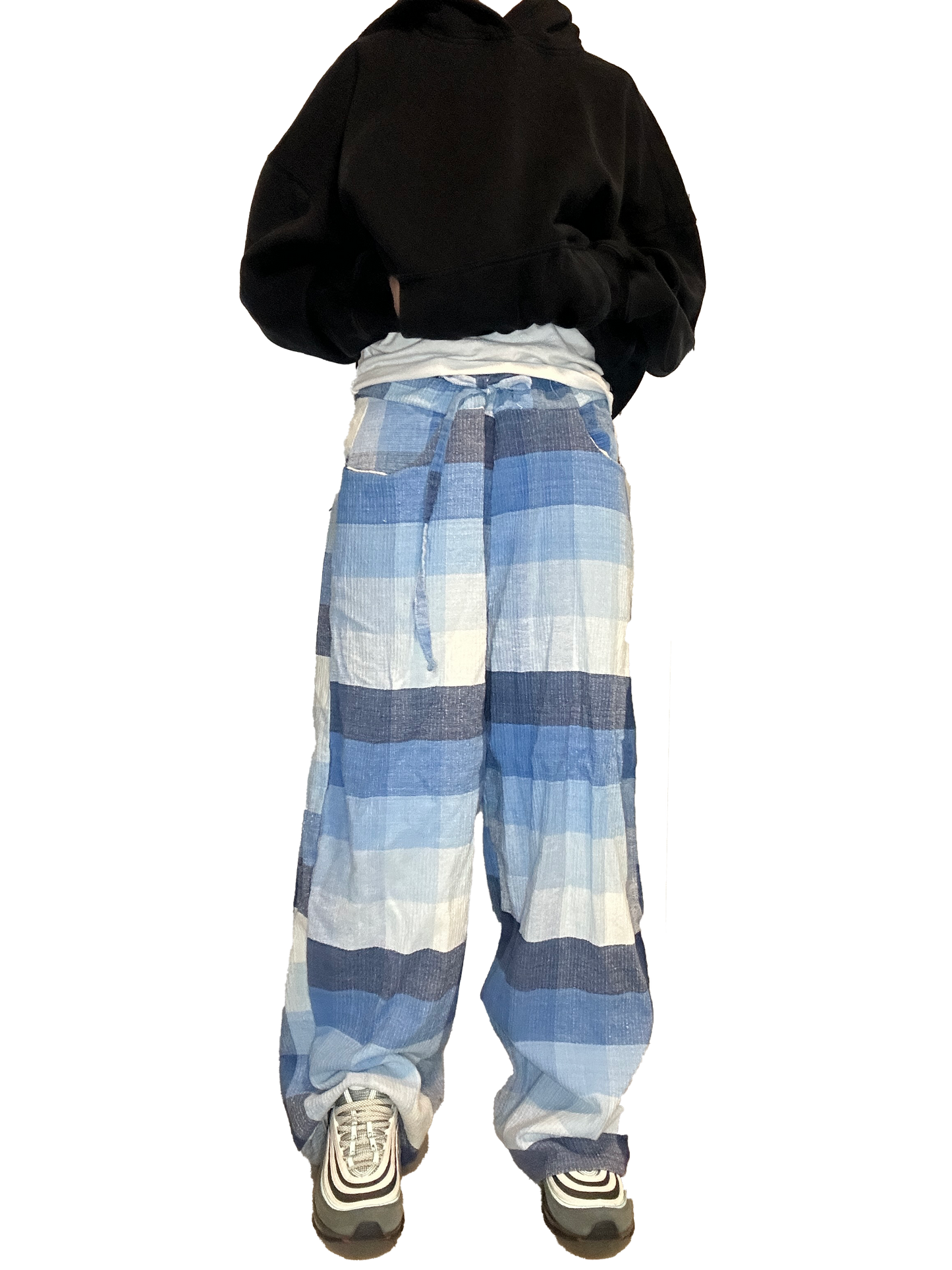 Blue Plaid Curtains Baggy Pants