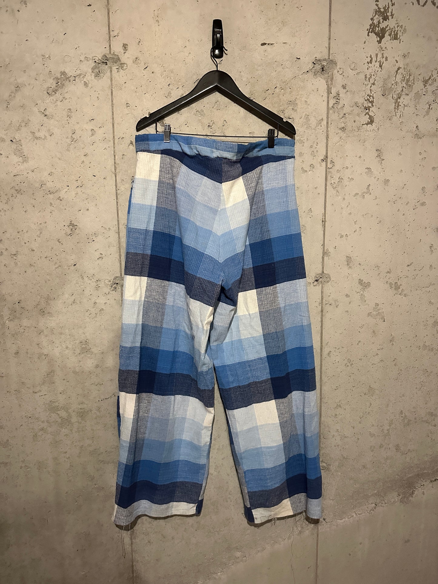 Blue Plaid Curtains Baggy Pants