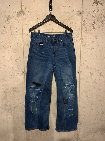 Patched Baggy Jeans