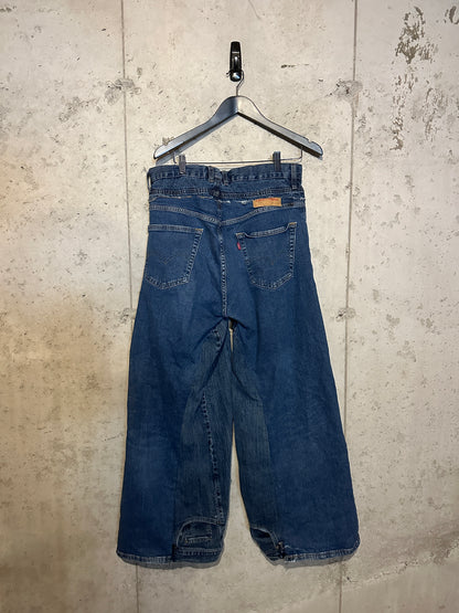 Double Waist Blue Baggy Jeans